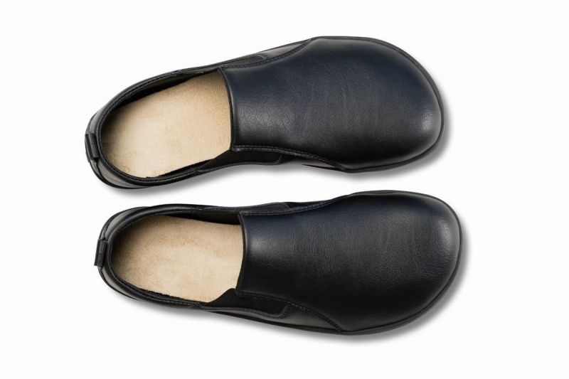 Pánské Slip On Tenisky Ahinsa Veganské Læder Barefoot Černé | XWH3586PN