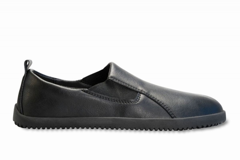 Pánské Slip On Tenisky Ahinsa Veganské Læder Barefoot Černé | XWH3586PN